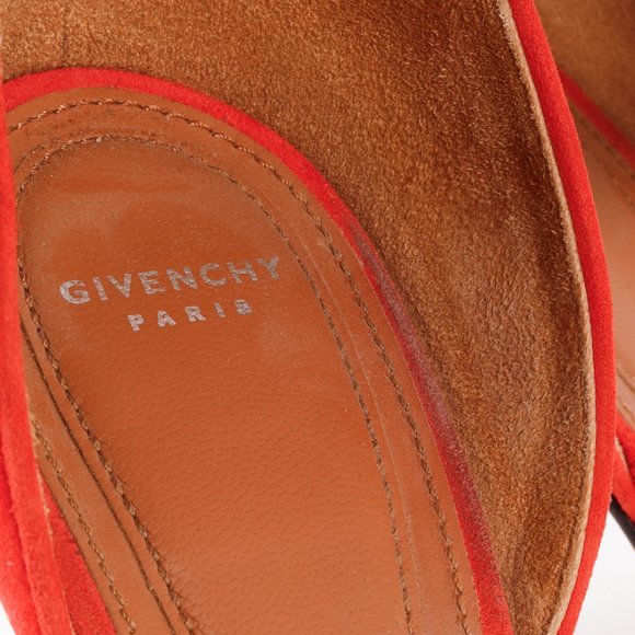 Givenchy Red Suede Shark Sandals - Picture 9 of 10